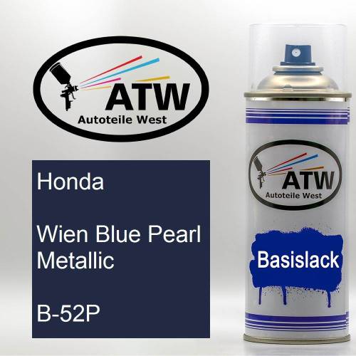 Honda, Wien Blue Pearl Metallic, B-52P: 400ml Sprühdose, von ATW Autoteile West.